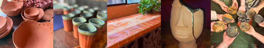 Peças de cerâmica artesanal da Casa Terrária